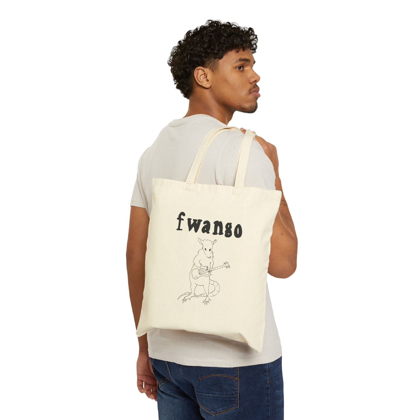 Fwango Guitar Rat Canvas Tote Bag
