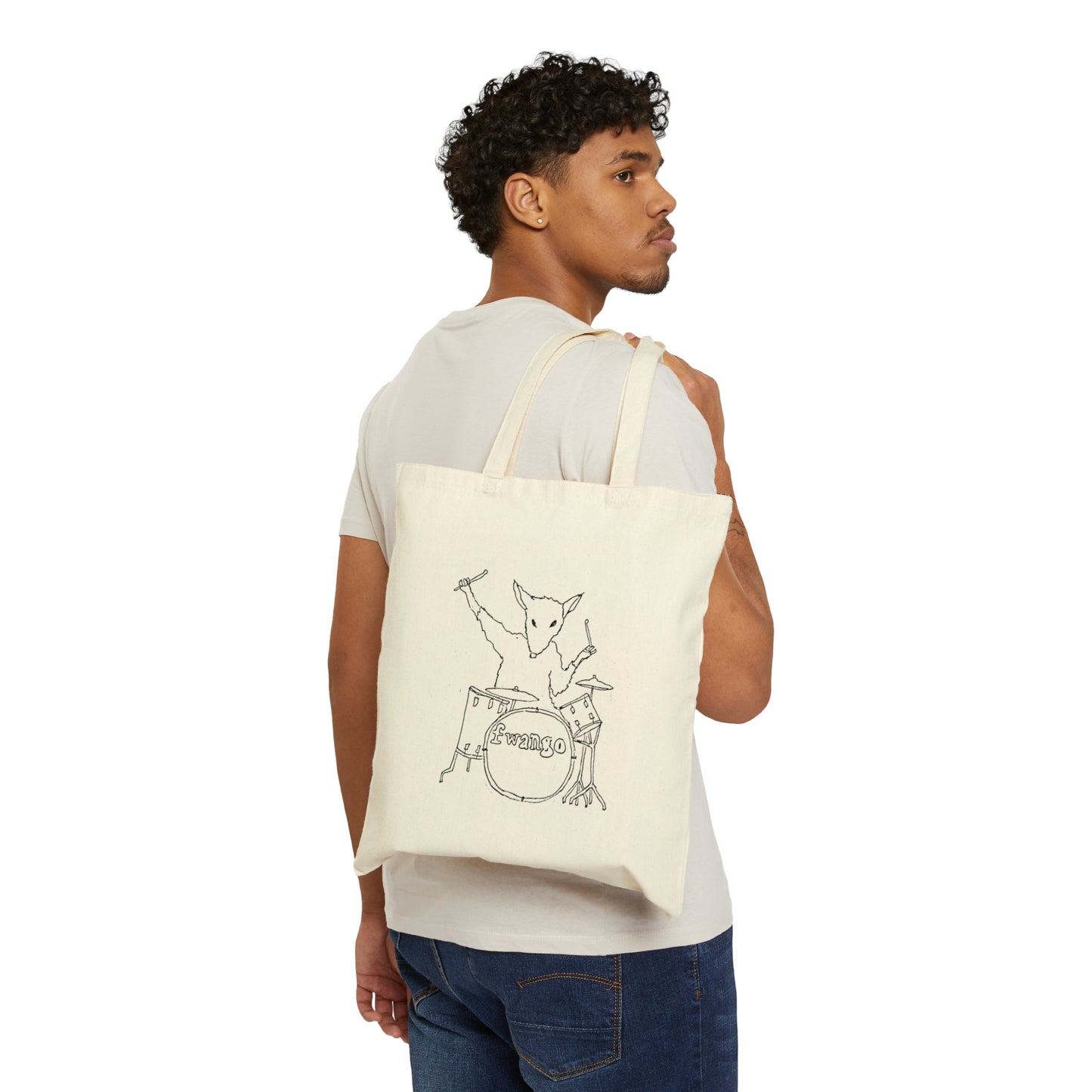 Fwango Drum Rat Canvas Tote Bag
